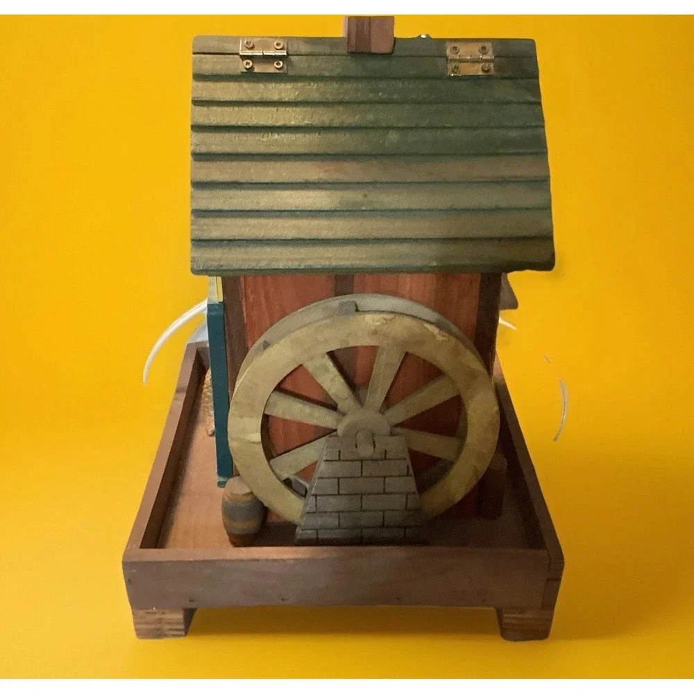 Vintage Handmade Wooden Mill Lamp w/ Shade - Works!‎ Folk Art Primitive 20